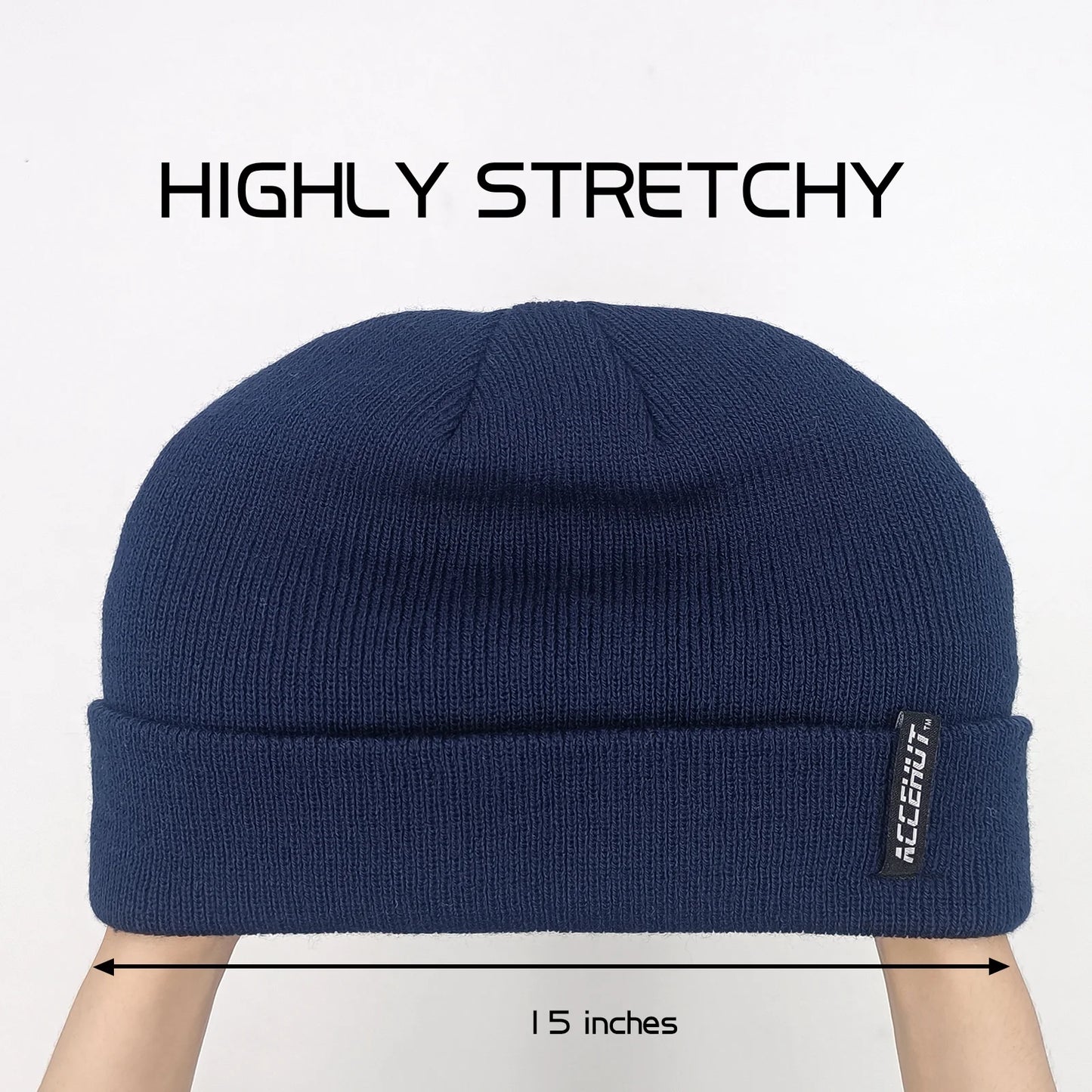 Cozy Unisex Knit Beanie - Stretchy Winter Skull Cap for Men & Women (Dark Grey)