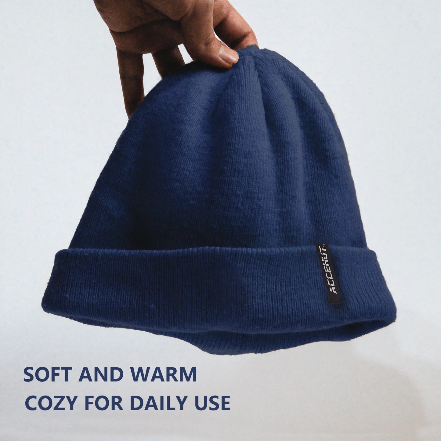 Cozy Unisex Knit Beanie - Stretchy Winter Skull Cap for Men & Women (Dark Grey)