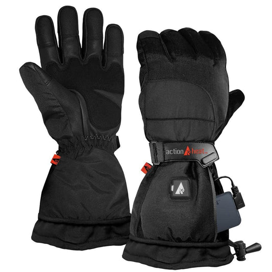 Men's Large Black 5-Volt Battery Heated Snow Gloves
