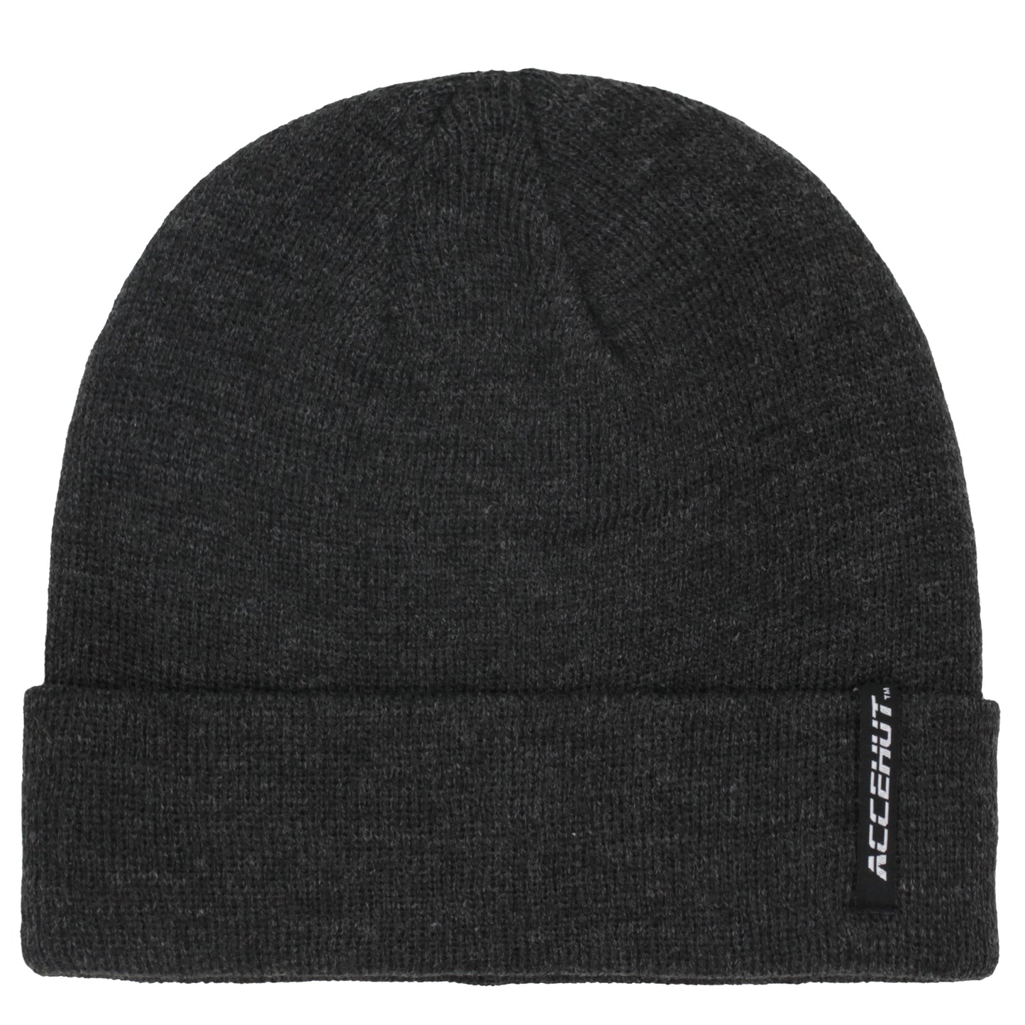 Unisex Acrylic Knit Beanie - Cozy Winter Ski Cap in Solid Colors for Men & Women - Stretchy Cuffed Skull Hat for Warmth and Style Dark Grey